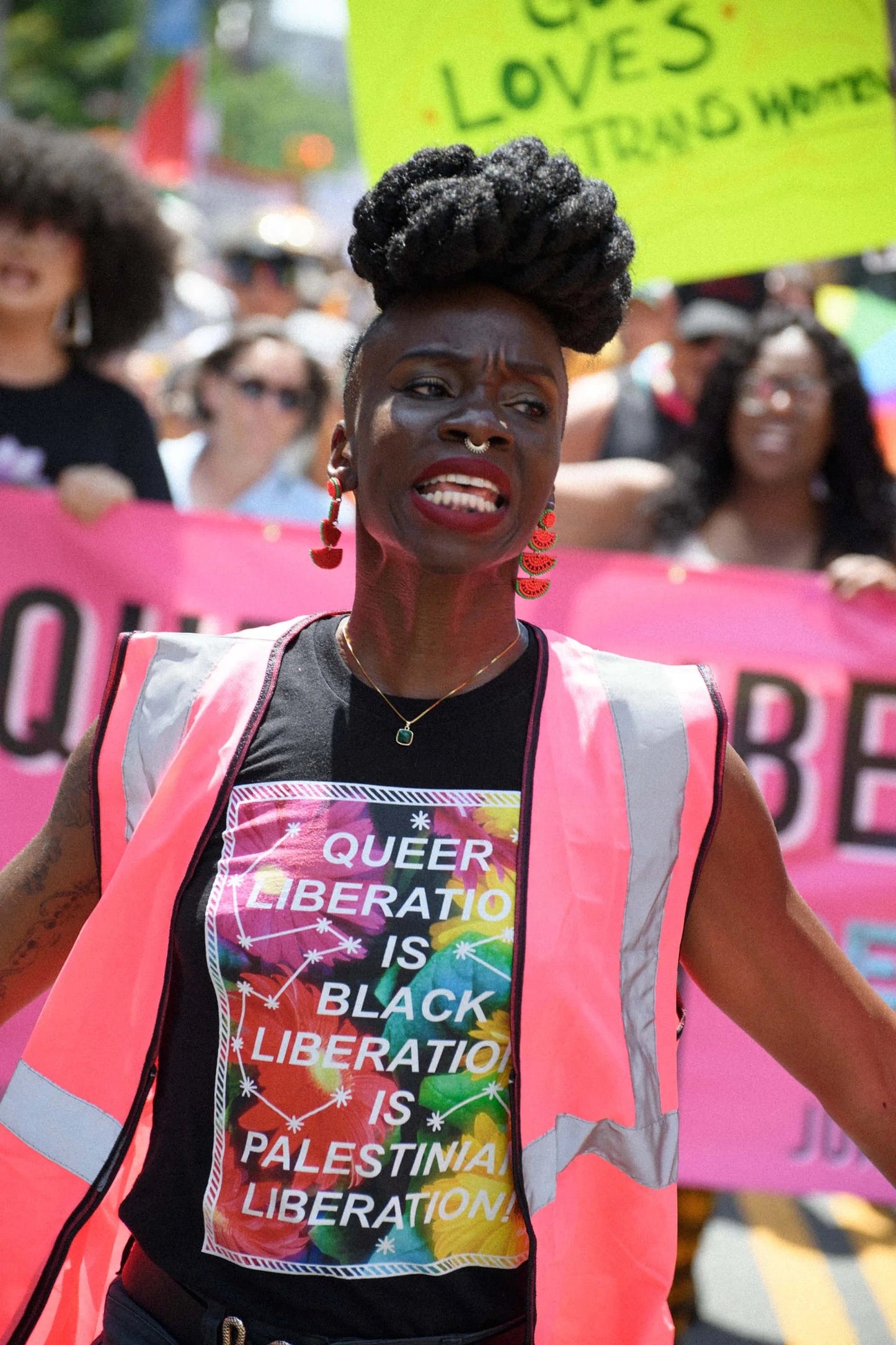 QUEER LIBERATION! IS BLACK LIBERATION! IS PALESTINIAN LIBERATION! T-Shirt Zach Grear