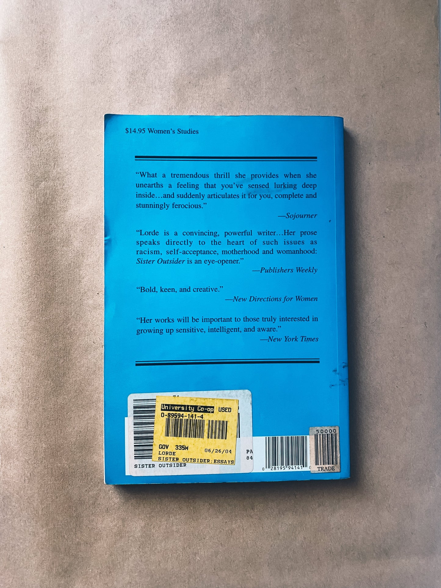 Sister Outsider by Audre Lorde Books Cree Myles