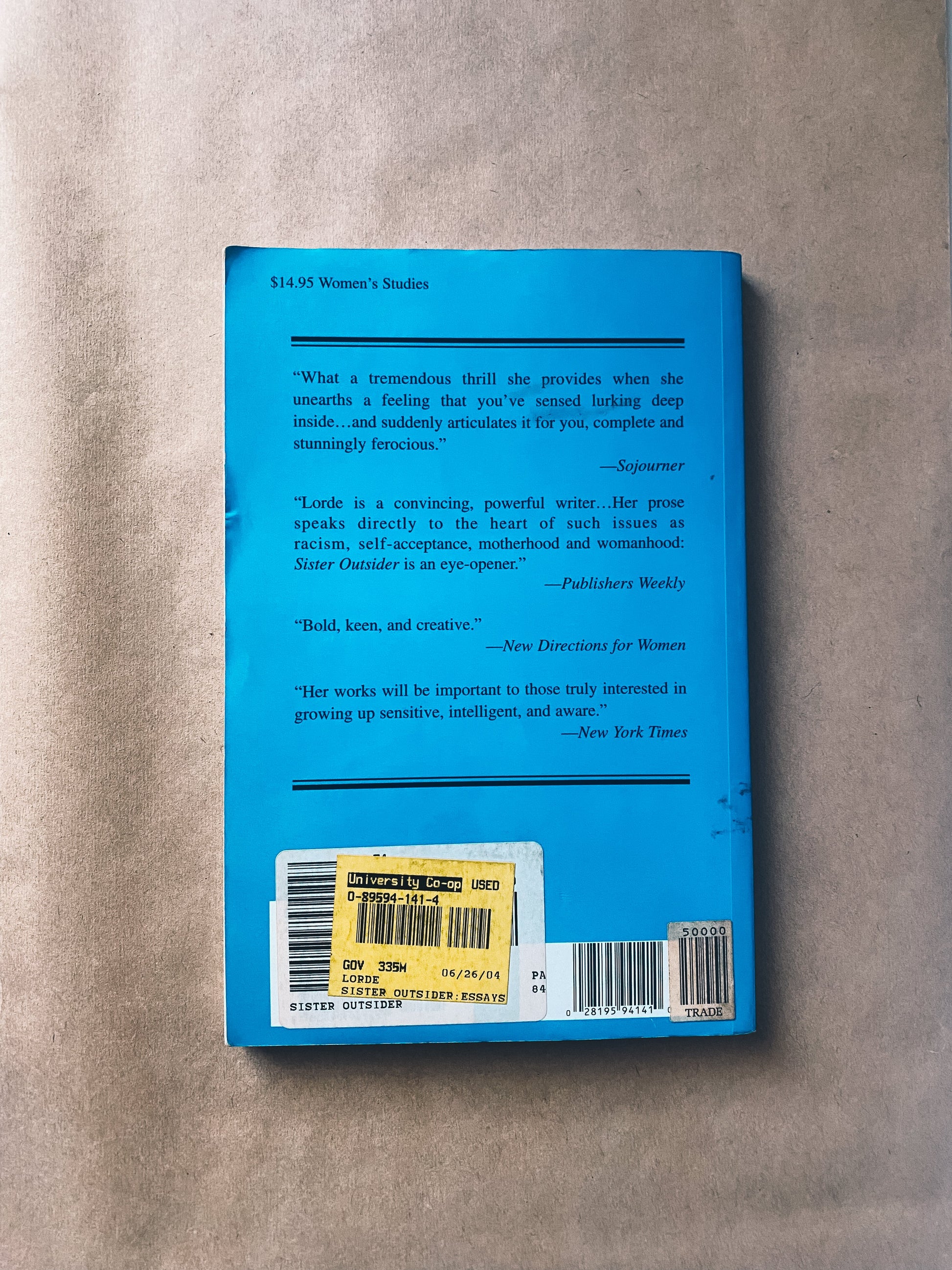 Sister Outsider by Audre Lorde Books Cree Myles