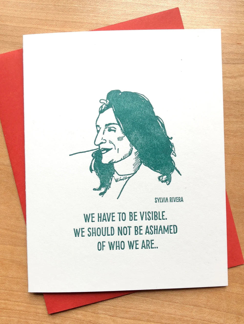 Sylvia Rivera Greeting Card Blackbird Letterpress