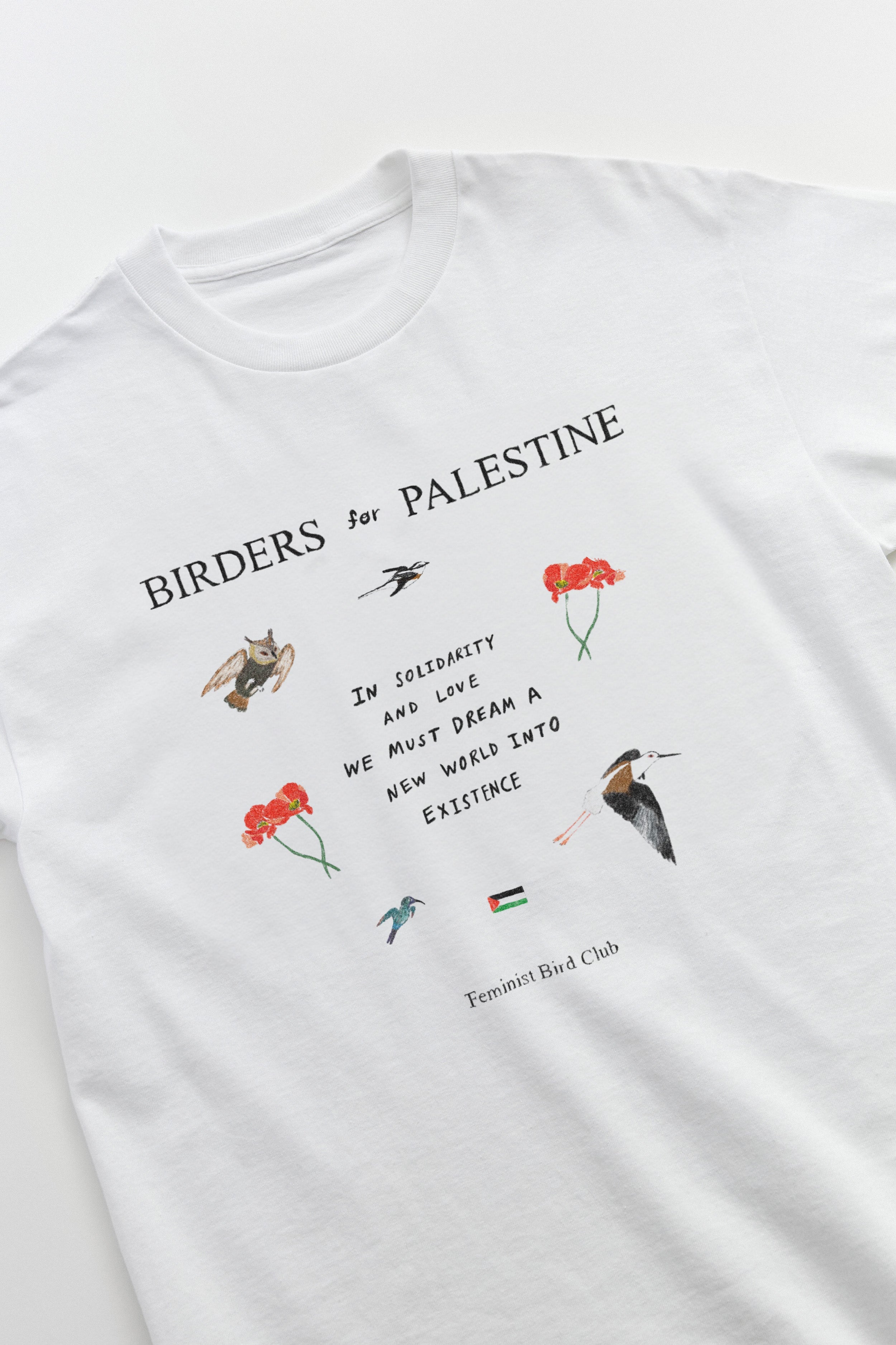 Birders for Palestine T-Shirt Feminist Bird Club