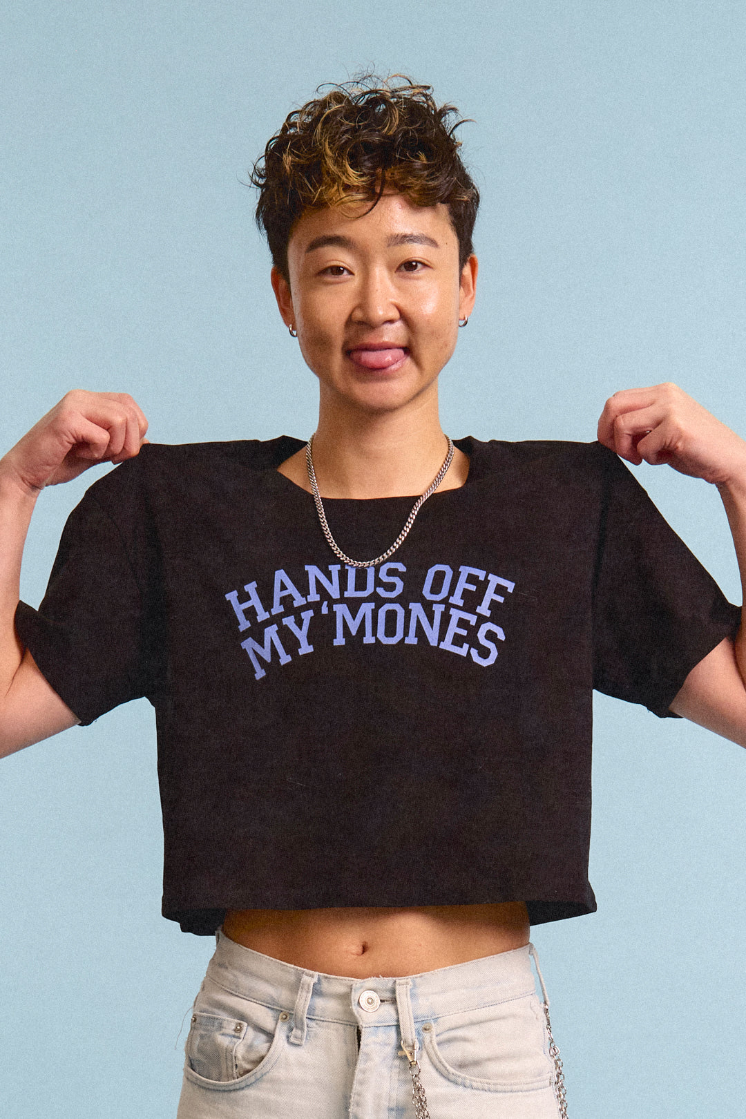 Hands Off My 'Mones Crop Top Gender Liberation Movement