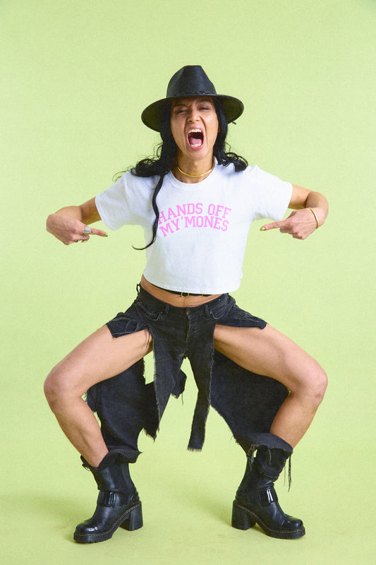 Hands Off My 'Mones Crop Top Gender Liberation Movement