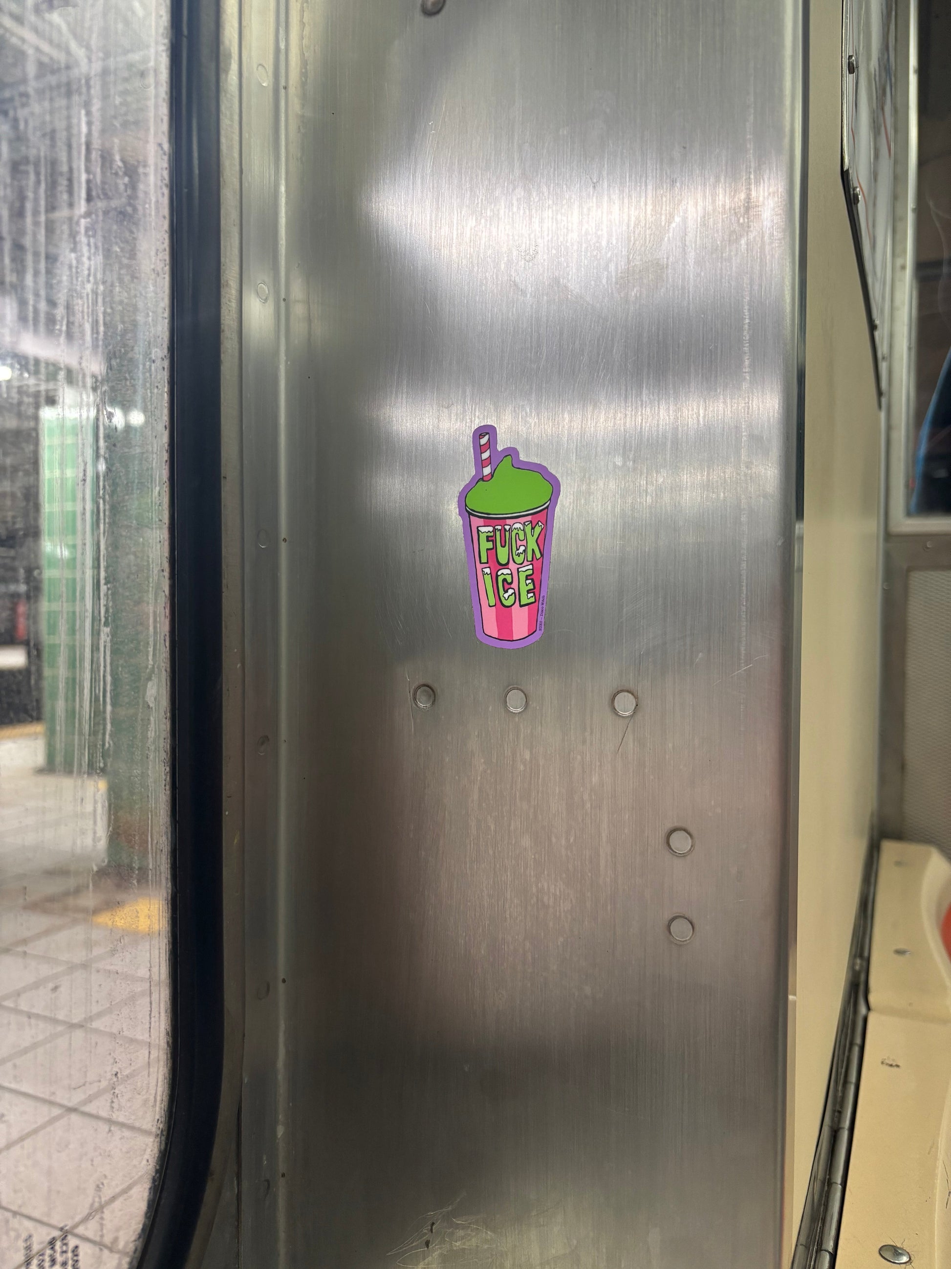 Fuck ICE Slushee Sticker Disco Witch
