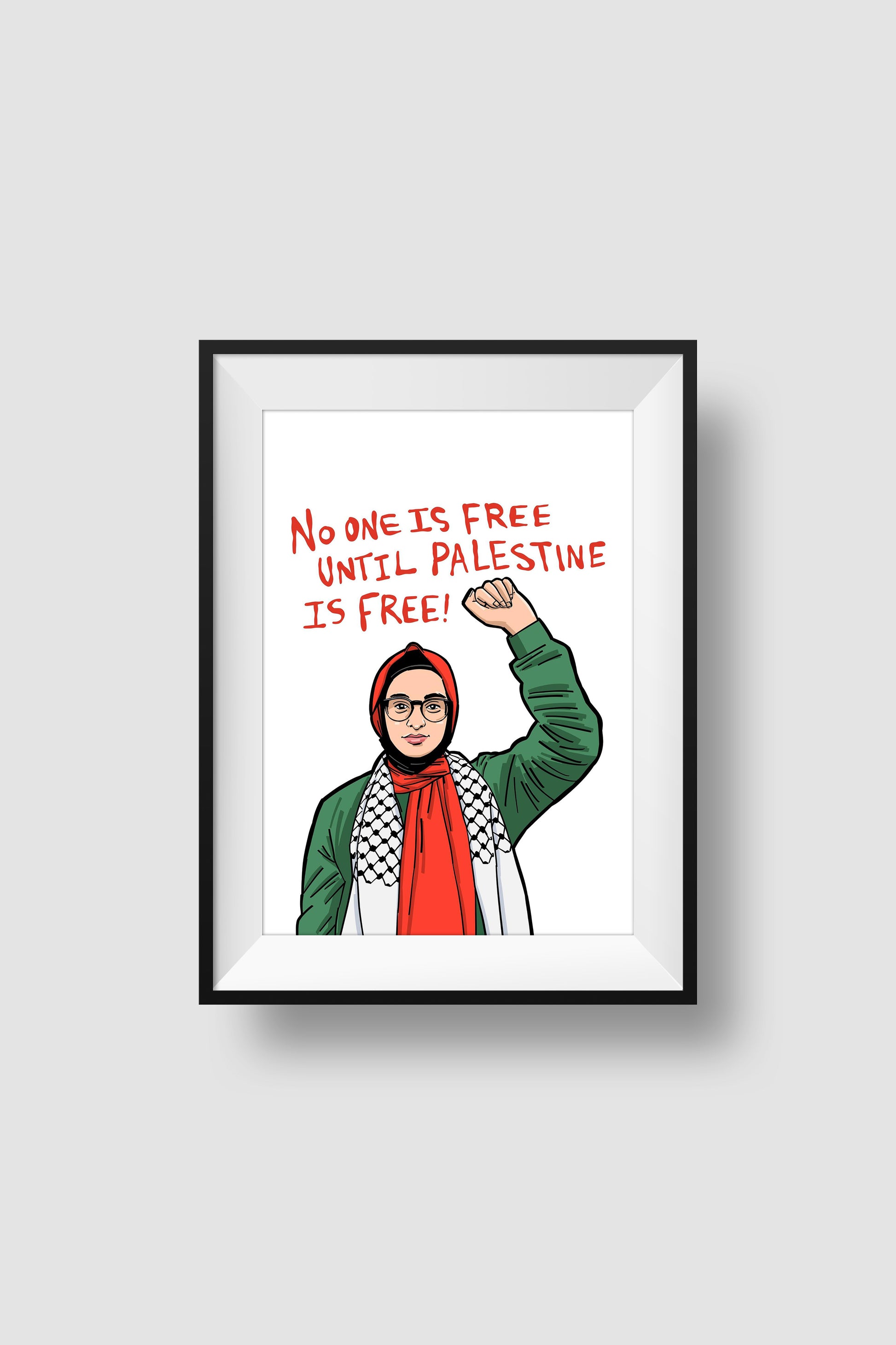 No One is Free Until Palestine is Free! Poster Jafaris Mustafa