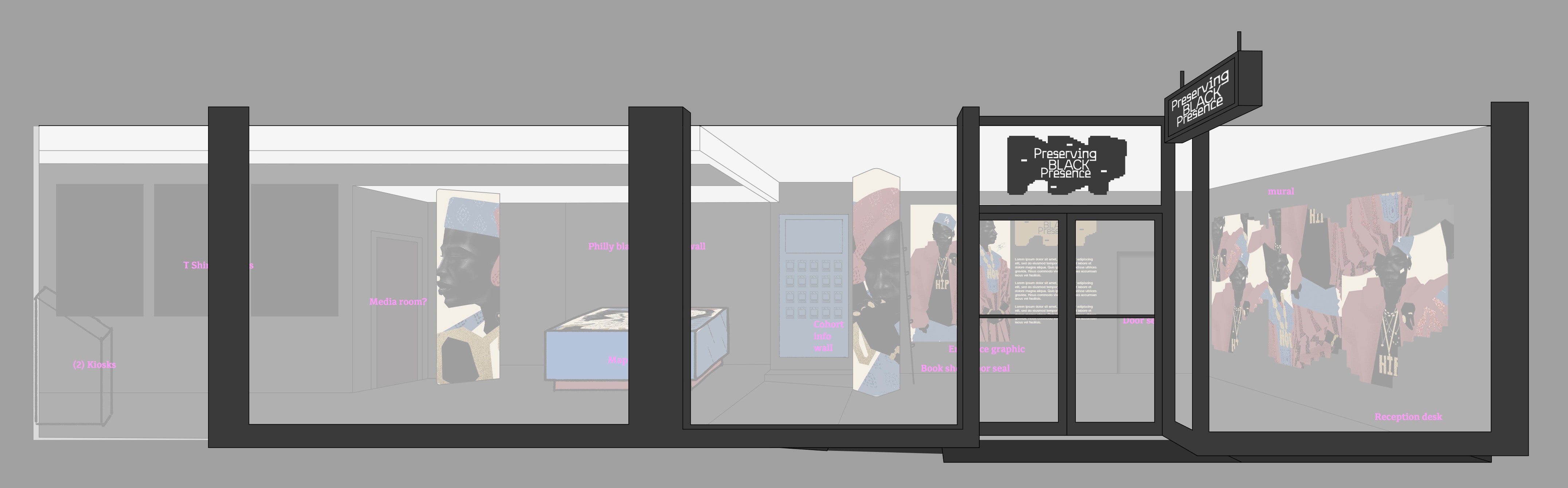 Preserving Black Presence exterior exhibition concept