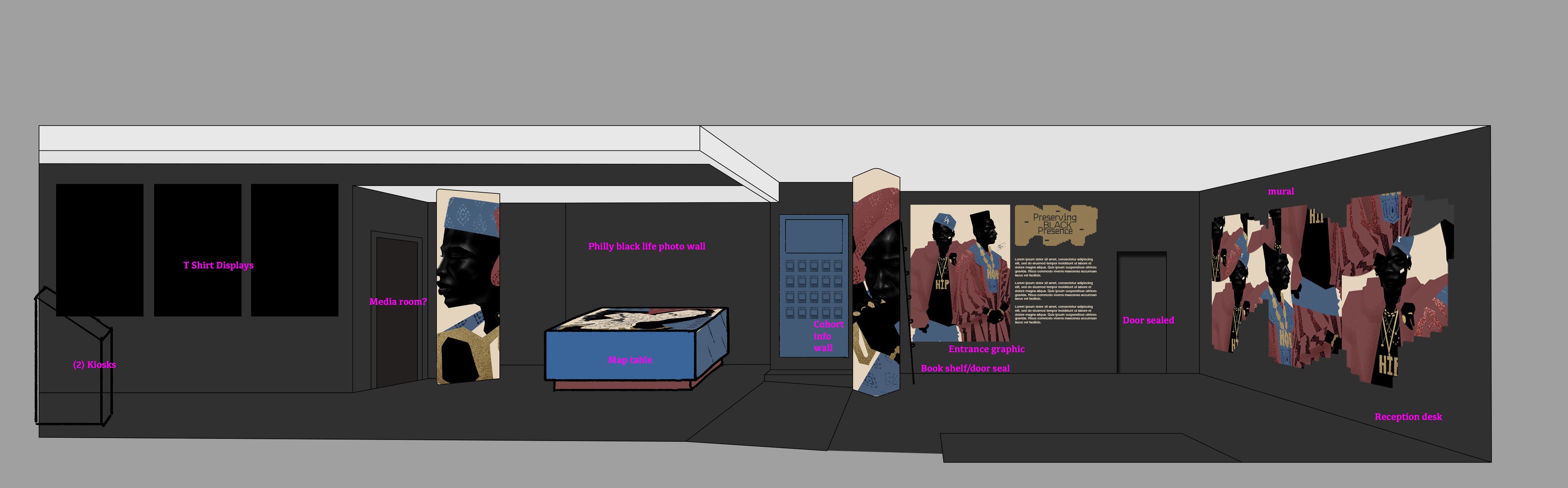 Preserving Black Presence interior exhibition concept