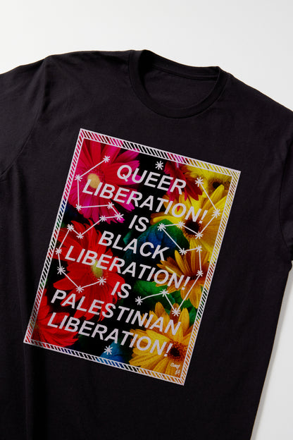 QUEER LIBERATION! IS BLACK LIBERATION! IS PALESTINIAN LIBERATION! T-Shirt Zach Grear