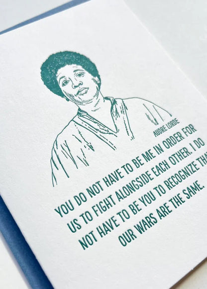 Audre Lorde Greeting Card Blackbird Letterpress