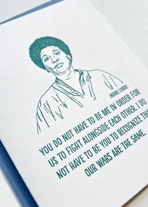 Audre Lorde Greeting Card Blackbird Letterpress