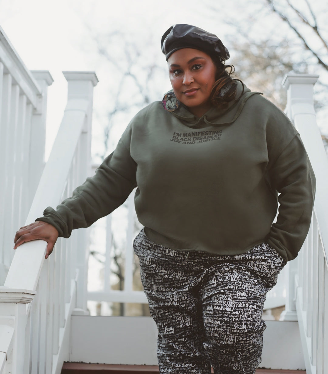 Black Disabled Joy Cropped Hoodie Jennifer White-Johnson