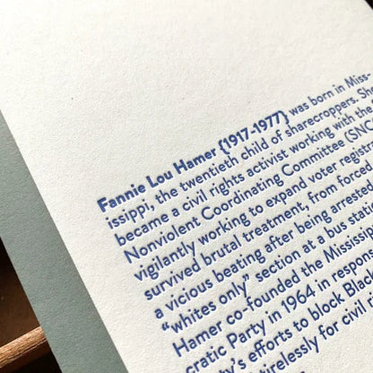 Fannie Lou Hamer Greeting Card Blackbird Letterpress