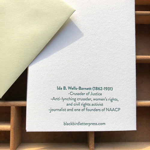 Ida B. Wells-Barnett Greeting Card Blackbird Letterpress