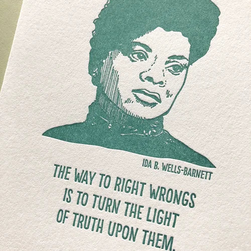 Ida B. Wells-Barnett Greeting Card Blackbird Letterpress
