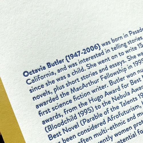 Octavia Butler Greeting Card Blackbird Letterpress