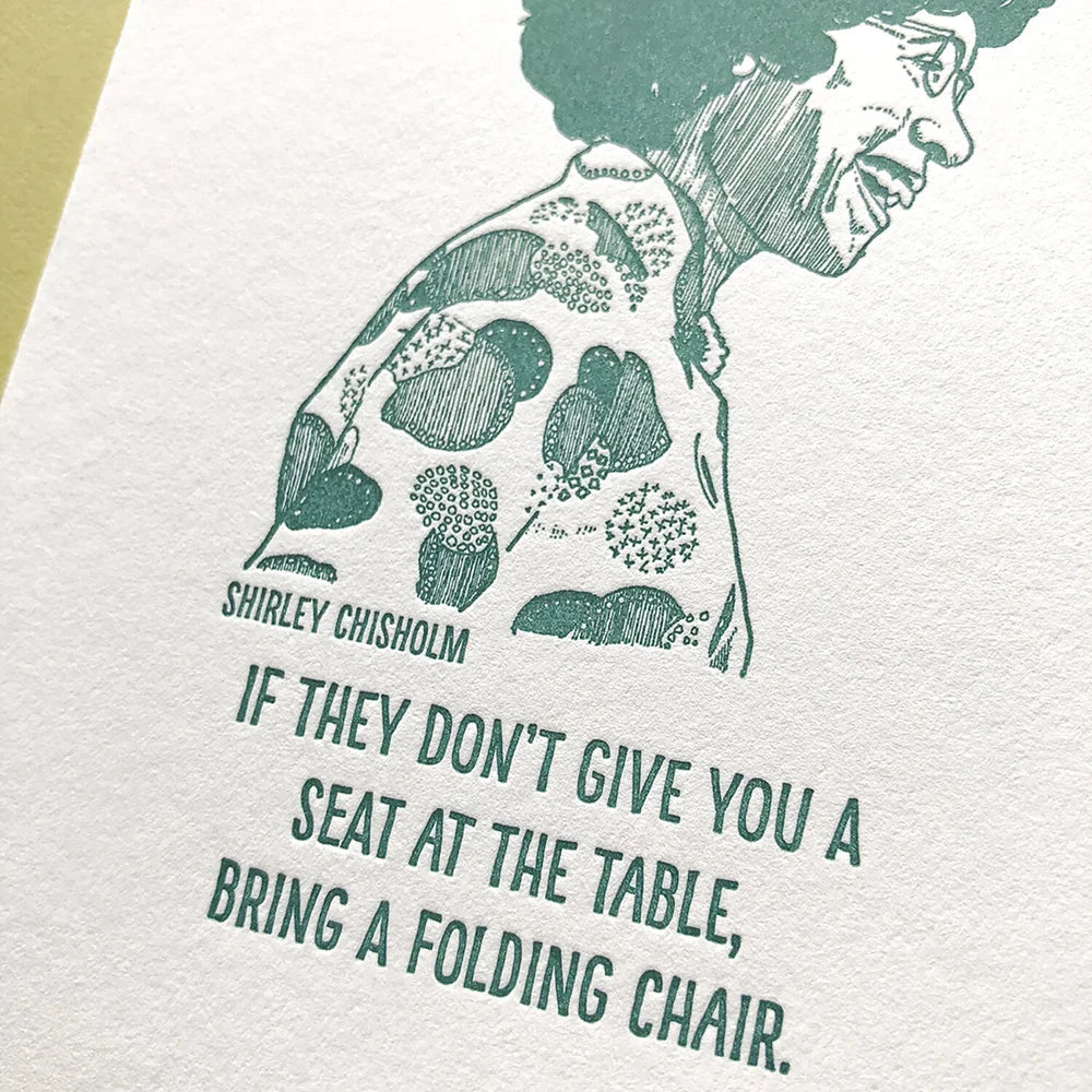 Shirley Chisholm Greeting Card Blackbird Letterpress