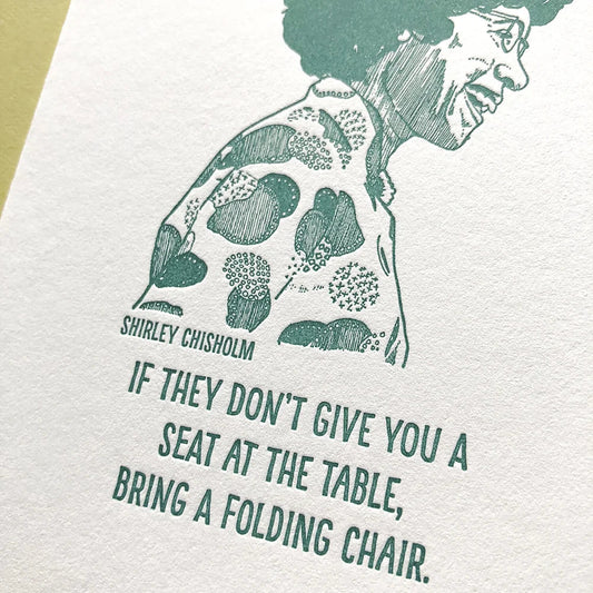 Shirley Chisholm Greeting Card Blackbird Letterpress