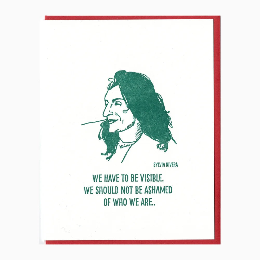 Sylvia Rivera Greeting Card Blackbird Letterpress