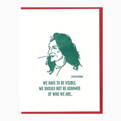 Sylvia Rivera Greeting Card Blackbird Letterpress