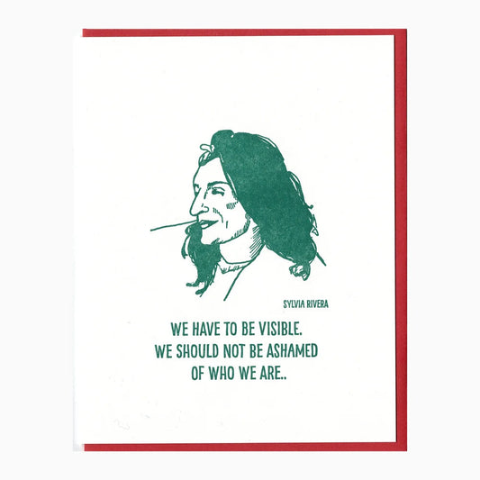 Sylvia Rivera Greeting Card Blackbird Letterpress